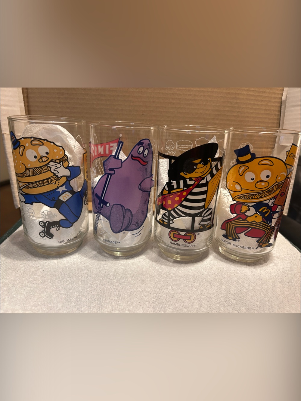 McDonald's 1977 Action series Character Glasses - Set of 4